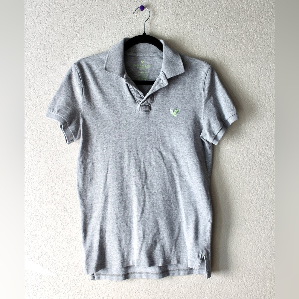 Gray American Eagle Polo Shirt